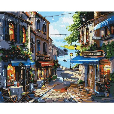 Painting by Numbers 40х50 KHO3652 Restaurants on the coast