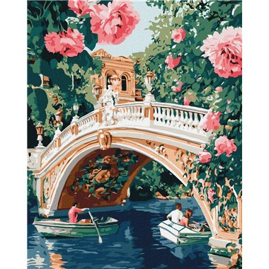 Painting by Numbers 40х50 KHO3664 Bridge and flowers