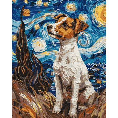 Painting by Numbers 40х50 KHO6596 An adorable jack russell