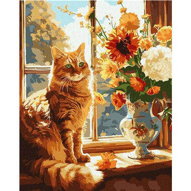 Painting by Numbers 40х50 KHO6604 Red kitty