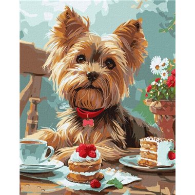 Painting by Numbers 40х50 KHO6624 A dog in flowers