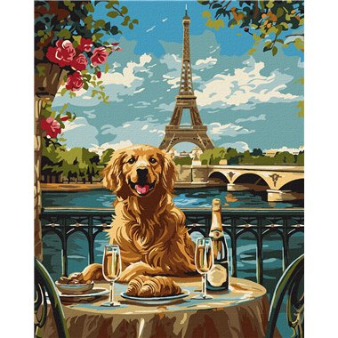 Painting by Numbers 40х50 KHO6627 A retriever in Paris