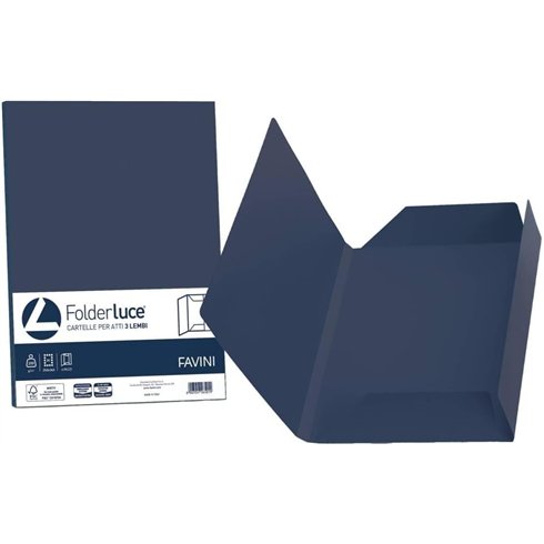 Cartelle 3 lembi Favini  Blu Cobalto 66 25 pz.