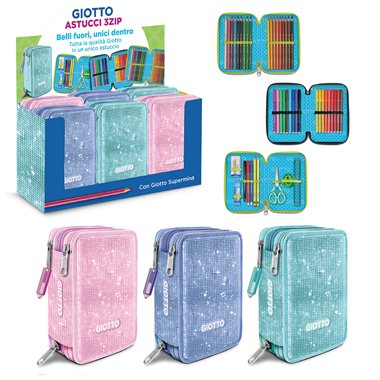 Astuccio 3 Zip Giotto Premium Supermina Crystal F964300