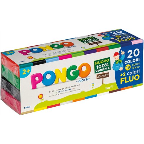 Plastilina Pongo by Giotto  1 Kg. 20 colori