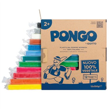 Plastilina Pongo by Giotto 350 gr. 12 pz. assortit
