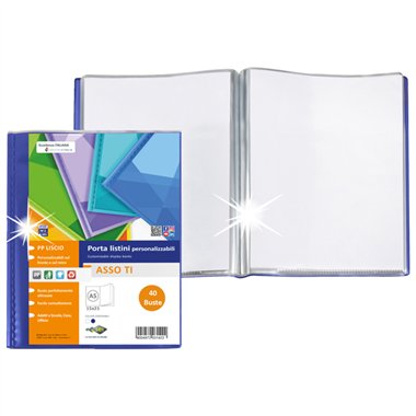 Porta Listini Sei Asso TI Personlizzabili 15x21  40 buste d.so Blu