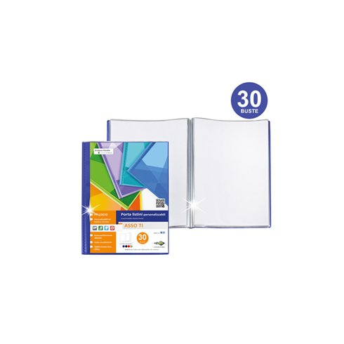 Porta Listini Sei Asso TI Personlizzabili 15x21  30 buste d.so Blu