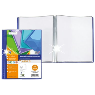 Porta Listini Sei Asso TI Personlizzabili 15x21 100 buste d.so Blu
