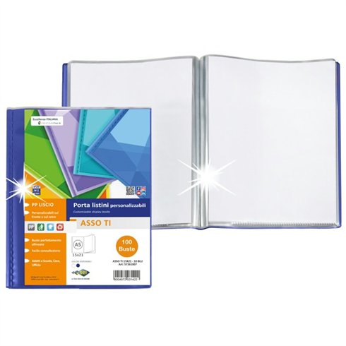 Porta Listini Sei Asso TI Personlizzabili 15x21 100 buste d.so Blu