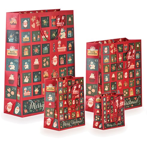 Shopper Star Natale 25 Advent Bags 14x7x15 23756