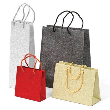 Shopper Star Natale 25 Glitter Bag 26x12x32 Argento 23823
