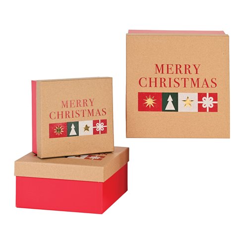 Scatole Regalo Star Natale 25 Set da 3 pz. Rett. Joke Boxes