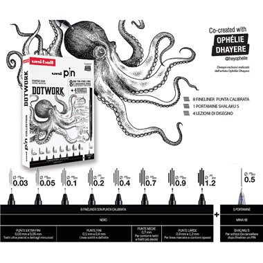 Pennarelli Pigment Uni Pin Starter Kit Dotwork