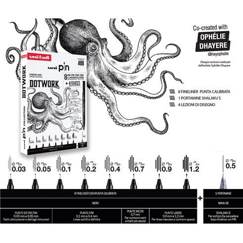 Pennarelli Pigment Uni Pin Starter Kit Dotwork
