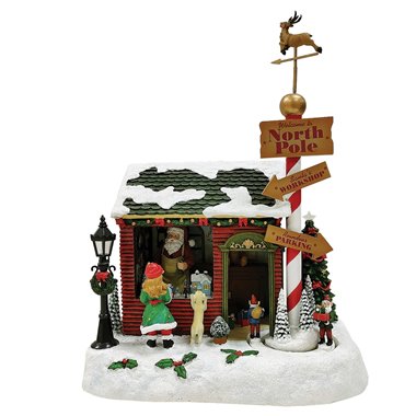 Carillon Natalizio VC Casa di Babbo Natale H33 cm.