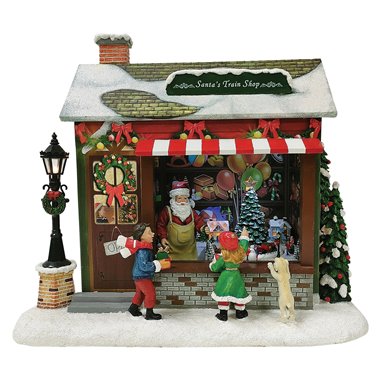 Carillon Natalizio VC Negozio di Babbo Natale H27 cm.