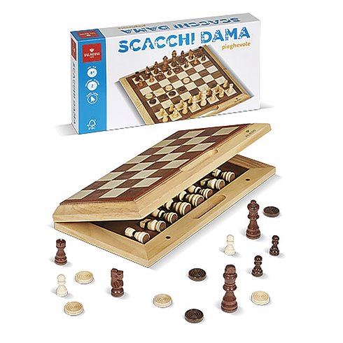 DN Scacchi Dama Pieghevole Legno 053481