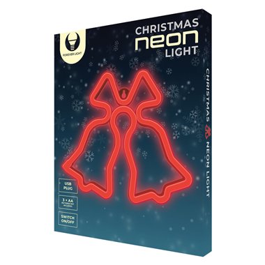 Lampada Neon Led Stella Campane a coppia FLNE17 360x20x180