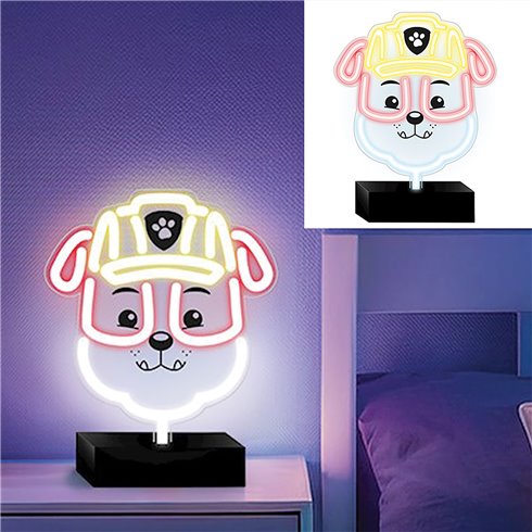 Lampada Neon Led Paw Patrol con base Rubble OW-120446 25x25