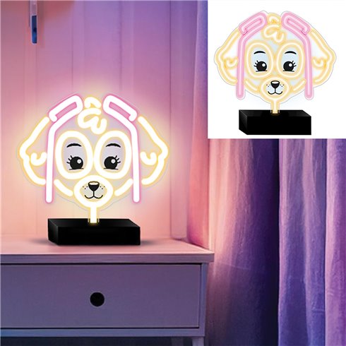 Lampada Neon Led Paw Patrol con base Skye OW-120546 25x25