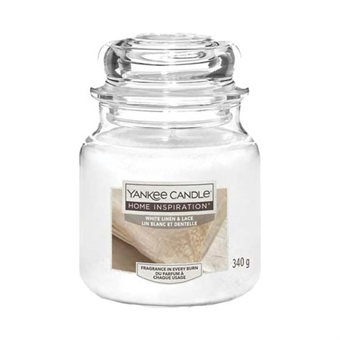 Yankee Candle Giara Media 340 gr.White Linen Lace