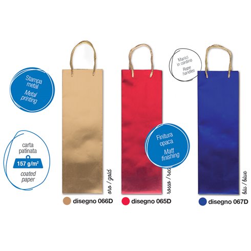 Shopper Sadoch Natale 25 SDE 67D Bottiglia Blu Metal