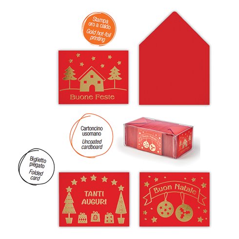 Chiudipacchi Sadoch Natale 25 Card rosso con busta 20579