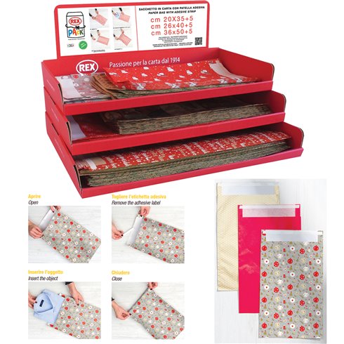 Sacchetti Sadoch Natale 25 in Carta con patella adesiva 150 pz.