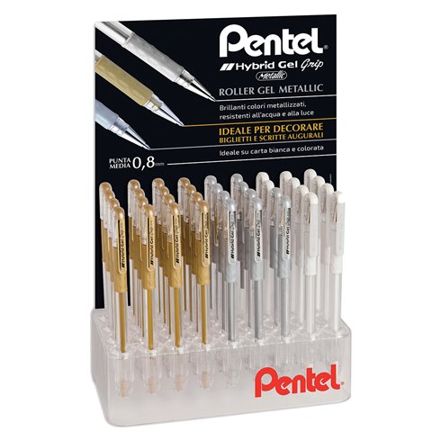 Pentel 25 Expo 0100743 Hybrid Gel K118 Oro/Arg. 48 pz.