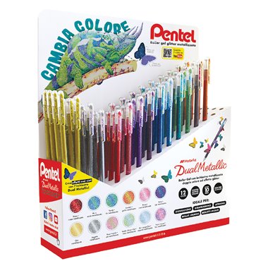 Pentel 25 Expo 0022408 Roller Gel Dual Metallic 56 pz.