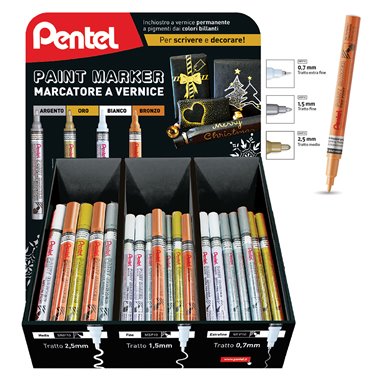 Pentel 25 Expo 0022449 Marker Amico Oro/Arg/Bia/Bro 78 pz.