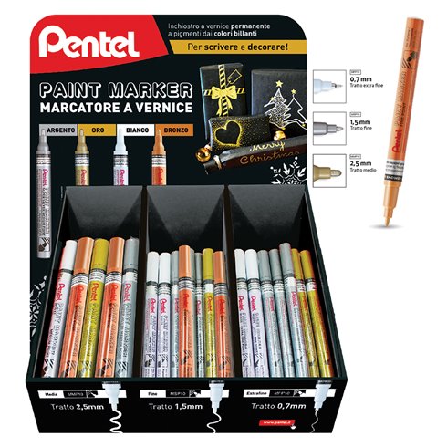 Pentel 25 Expo 0022449 Marker Amico Oro/Arg/Bia/Bro 78 pz.