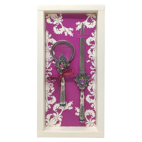 Rubinato Desk Set Swarovski Lente e Apribusta 25/45 Rosso