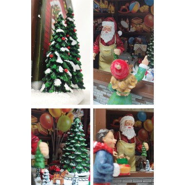 Carillon Natalizio VC Negozio di Babbo Natale H27 cm.