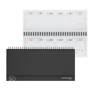 Agenda 26 Quando Alleria 29x15 Planning Settimanale Nero