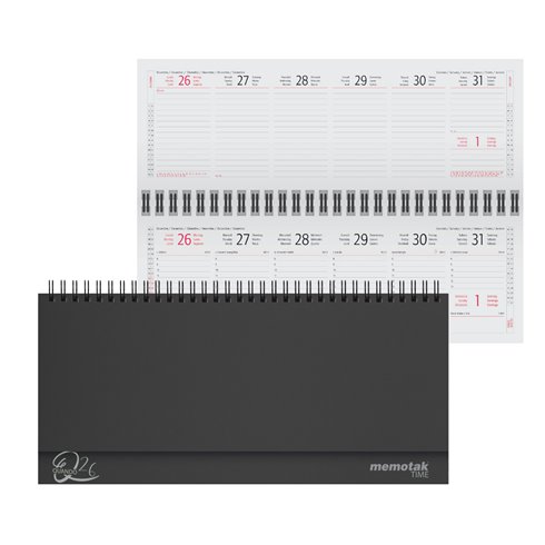 Agenda 26 Quando Alleria 29x15 Planning Settimanale Nero