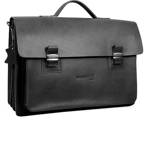 Borsa Cuoio Memotak 2005 3 scomparti Nero