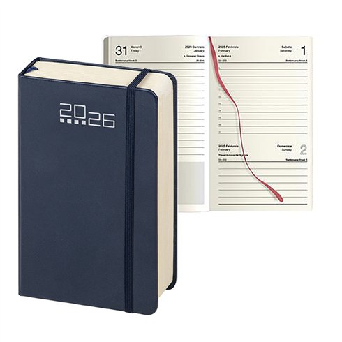 Agenda 26 Tascabile  9x15 Pb544 Giornaliera Sda Blu