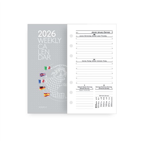 Agenda 26 Interni Organizer Settimanale Medium 9x17