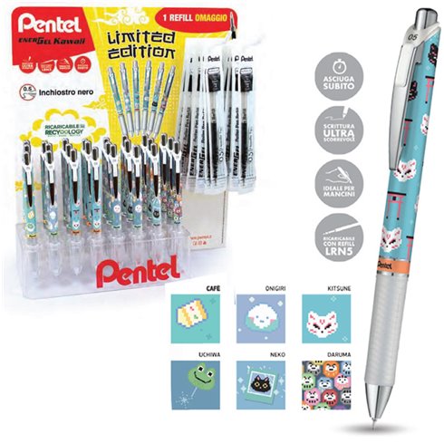 Pentel 00 Expo 0022378 Energel Kawaii 24 pz. + 24