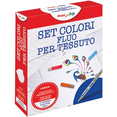 Pentel 00 Set Creativo 0022358 Fabric Fun Set Fluo