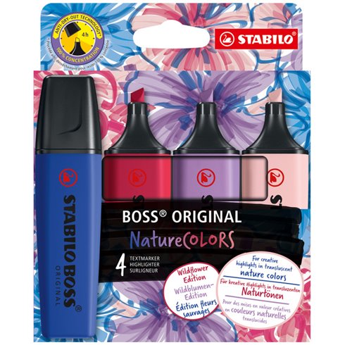 Evidenziatori Stabilo Boss Original Wildflower a 4 colori