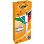Penne Bic 4 Colori Shine (Oro Rosso Argento) 12 pz.