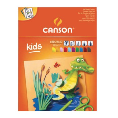 Blocchi Canson Kids Colorati 10 ff 185 gr. 24x33