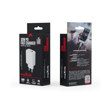 TF Caricatore Maxlife a muro MXTC-10-30AC USB/USB-C  30W