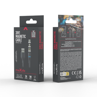 TF Cavo Maxlife MXUC-03 Magnetic 3 attacchi 1 mt. 3A