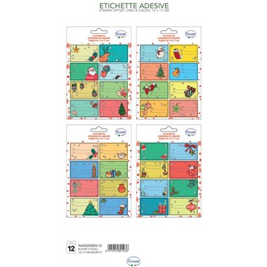 Cecami Natale 25 Etichette adesive 12x17 NA50200EN