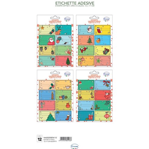 Cecami Natale 25 Etichette adesive 12x17 NA50200EN