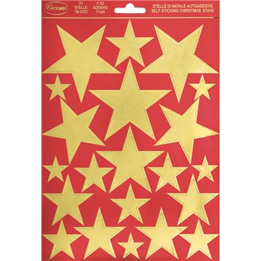 Cecami Natale 25 Adesivi Stelle grandi oro NA50048SO